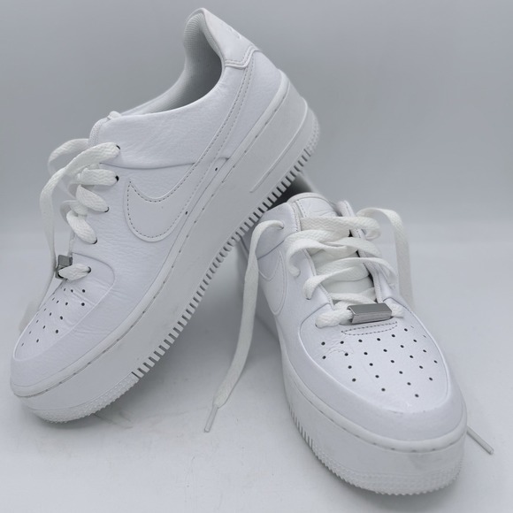 Nike Shoes - Nike Women's Air Force 1 Sage Low Triple White Platform Sneakers Size 7